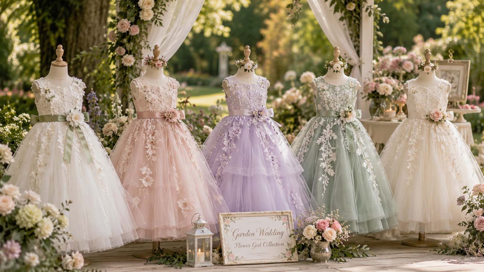 Garden wedding flower girl dress