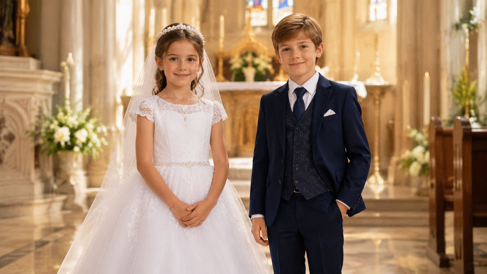 Wholesale first communion dress and boys suit pair