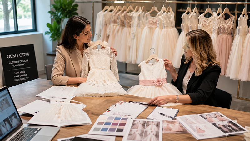 Custom Dress Sampling Process: Proto vs. Pre-Production Samples Planning a flower girl dress collection with samples