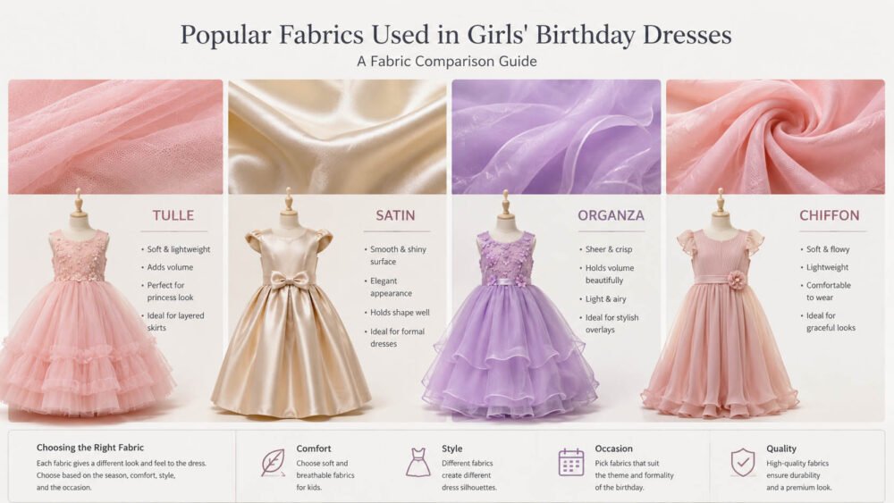 Girls Dress Fabrics: A Wholesale Buyer’s Guide to Tulle, Satin, Organza and Chiffon