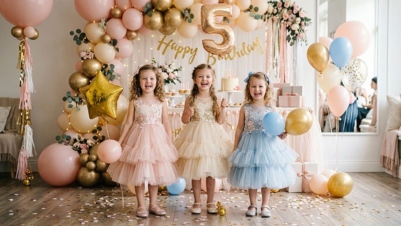 Matching sibling party dresses