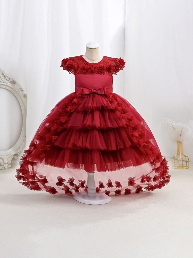 Wholesale Girls Bow Waist Princess Dress – Sleeveless Tulle Party Dress