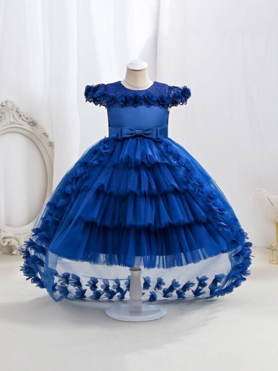 Wholesale Girls Bow Waist Princess Dress – Sleeveless Tulle Party Dress