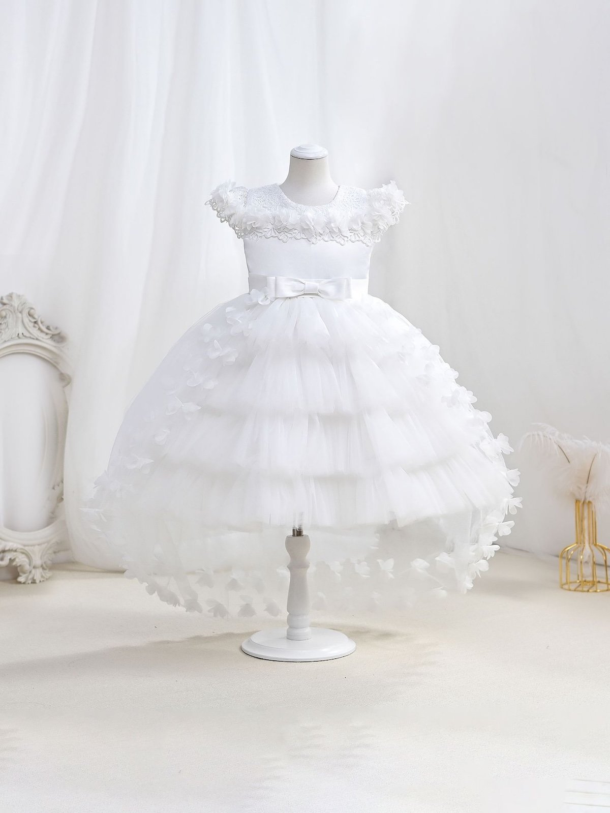 Wholesale Girls Bow Waist Princess Dress – Sleeveless Tulle Party Dress