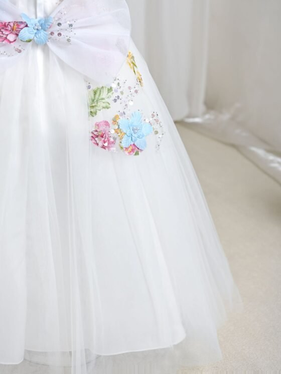 Wholesale Girls Floral Sequin Princess Dress – Tulle Tutu Party Gown