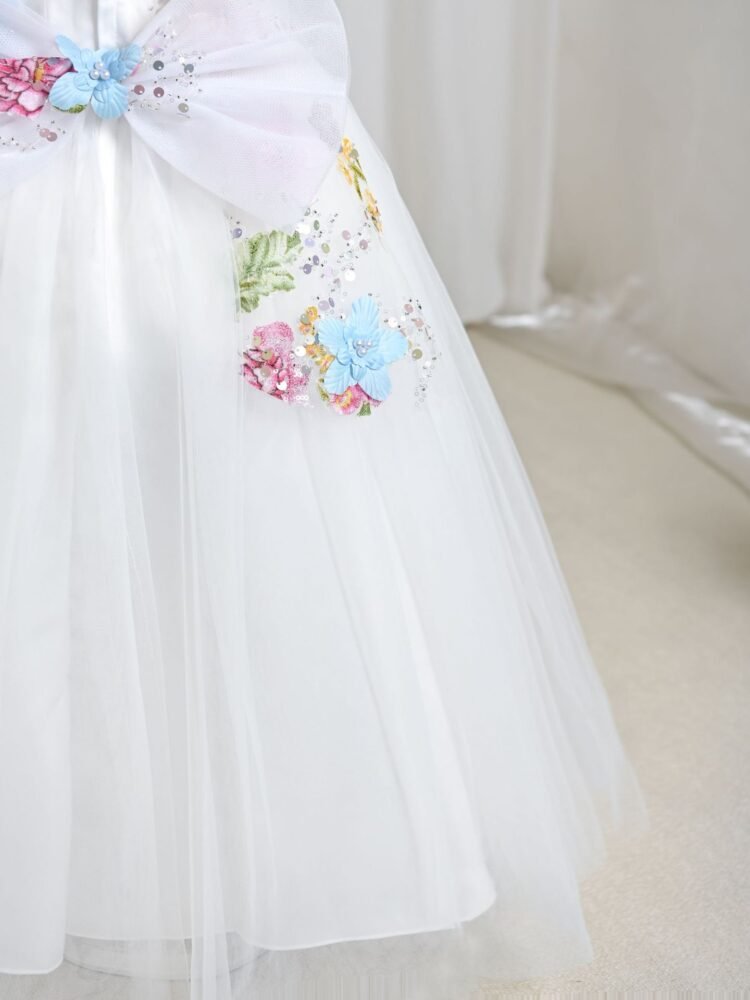 Wholesale Girls Floral Sequin Princess Dress – Tulle Tutu Party Gown