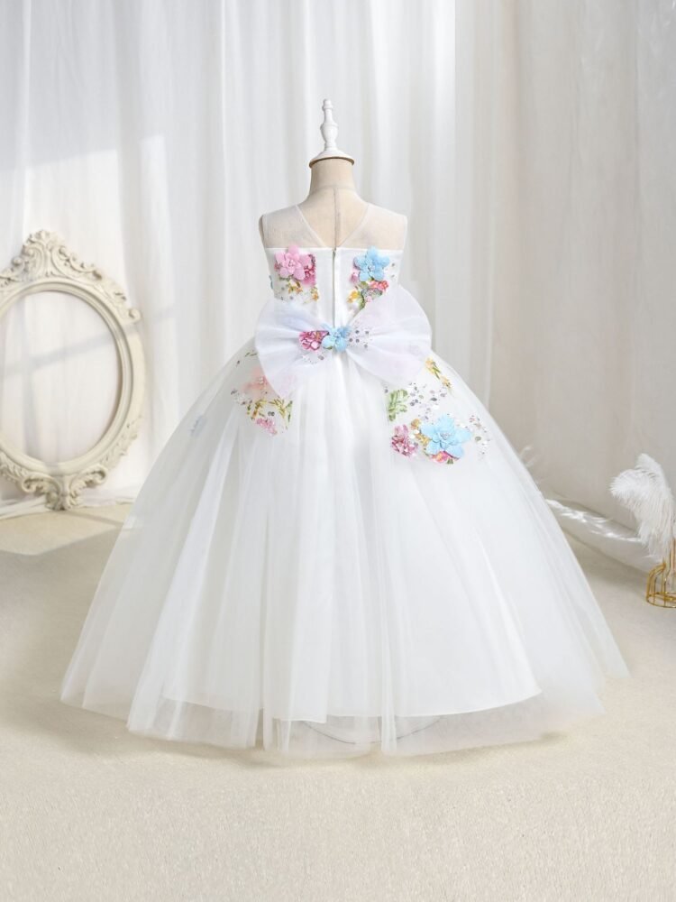 Wholesale Girls Floral Sequin Princess Dress – Tulle Tutu Party Gown