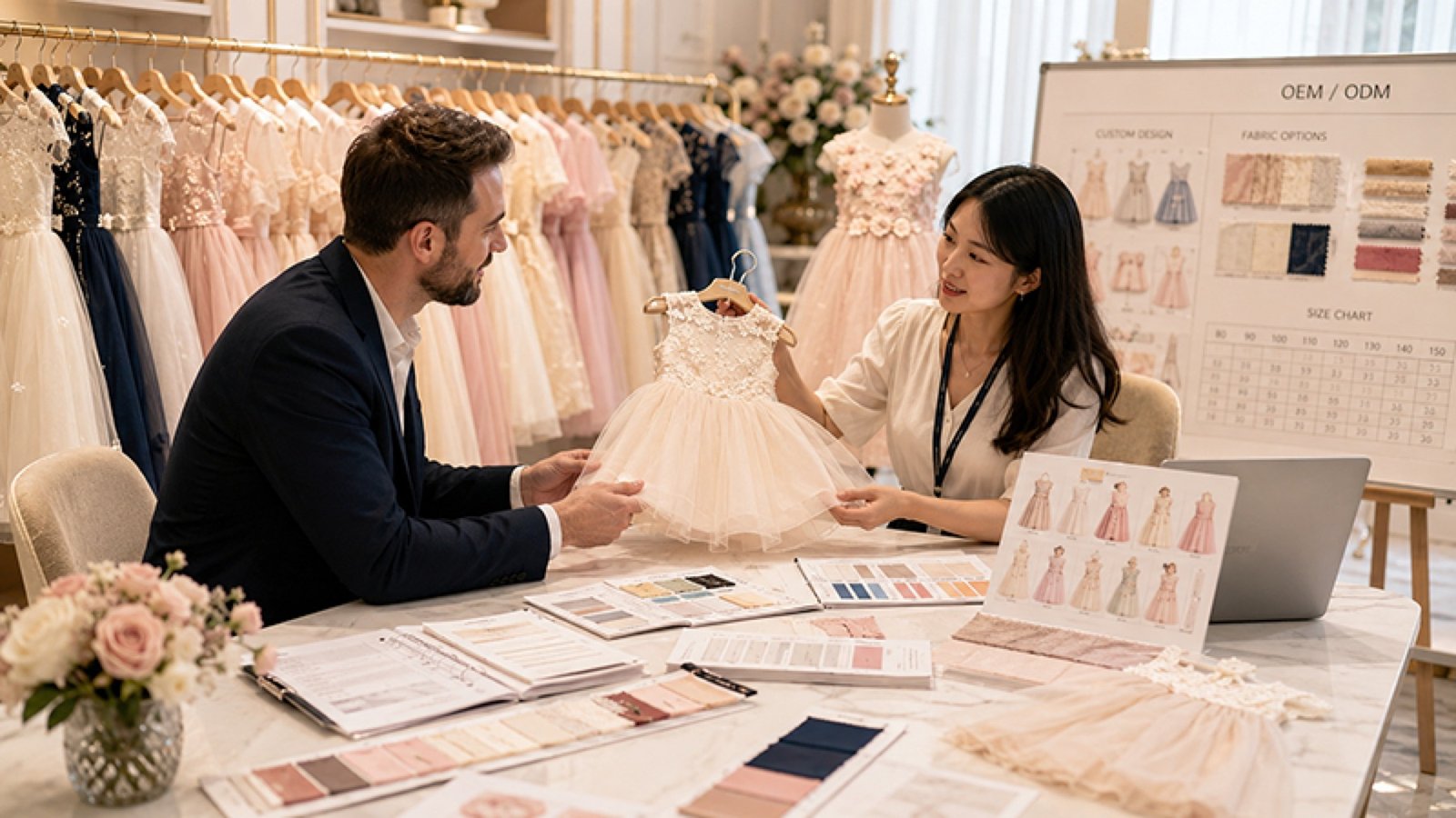 Wholesale kids dress buyer showroom