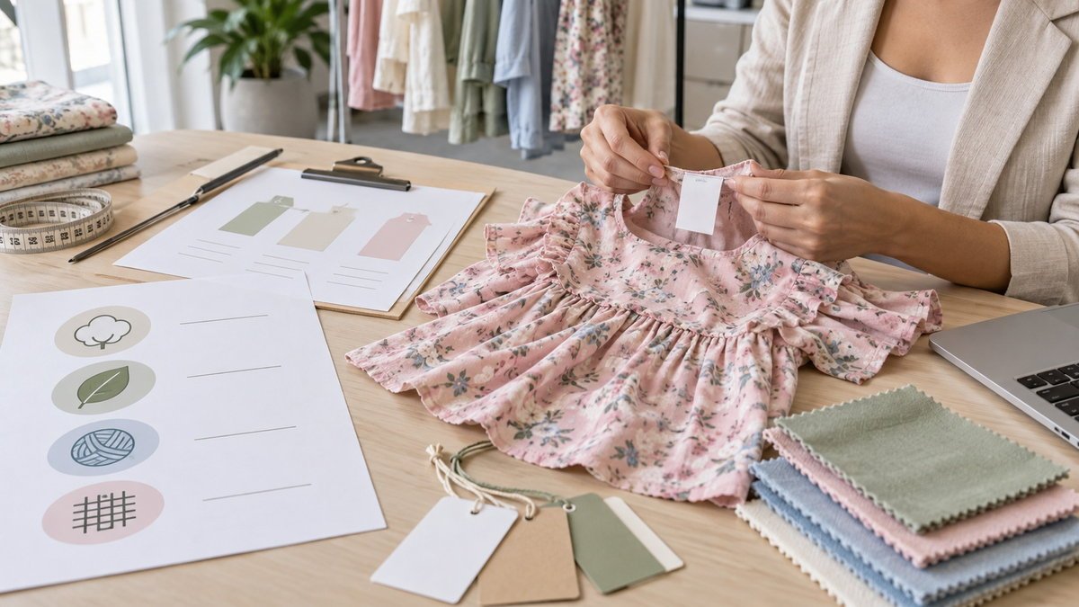 U.S. Children’s Clothing Label Review Children’s dress labels, product specification and garment sample arranged for U.S. compliance review