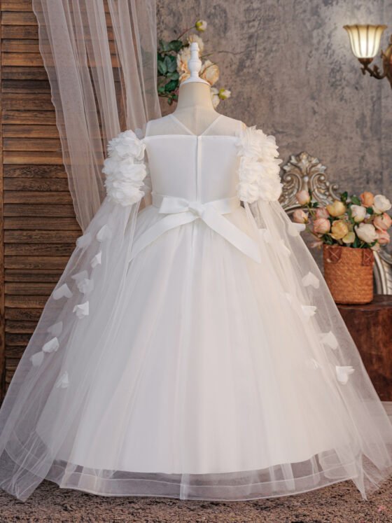 Girls Pastel Tulle Princess Gown in Gown