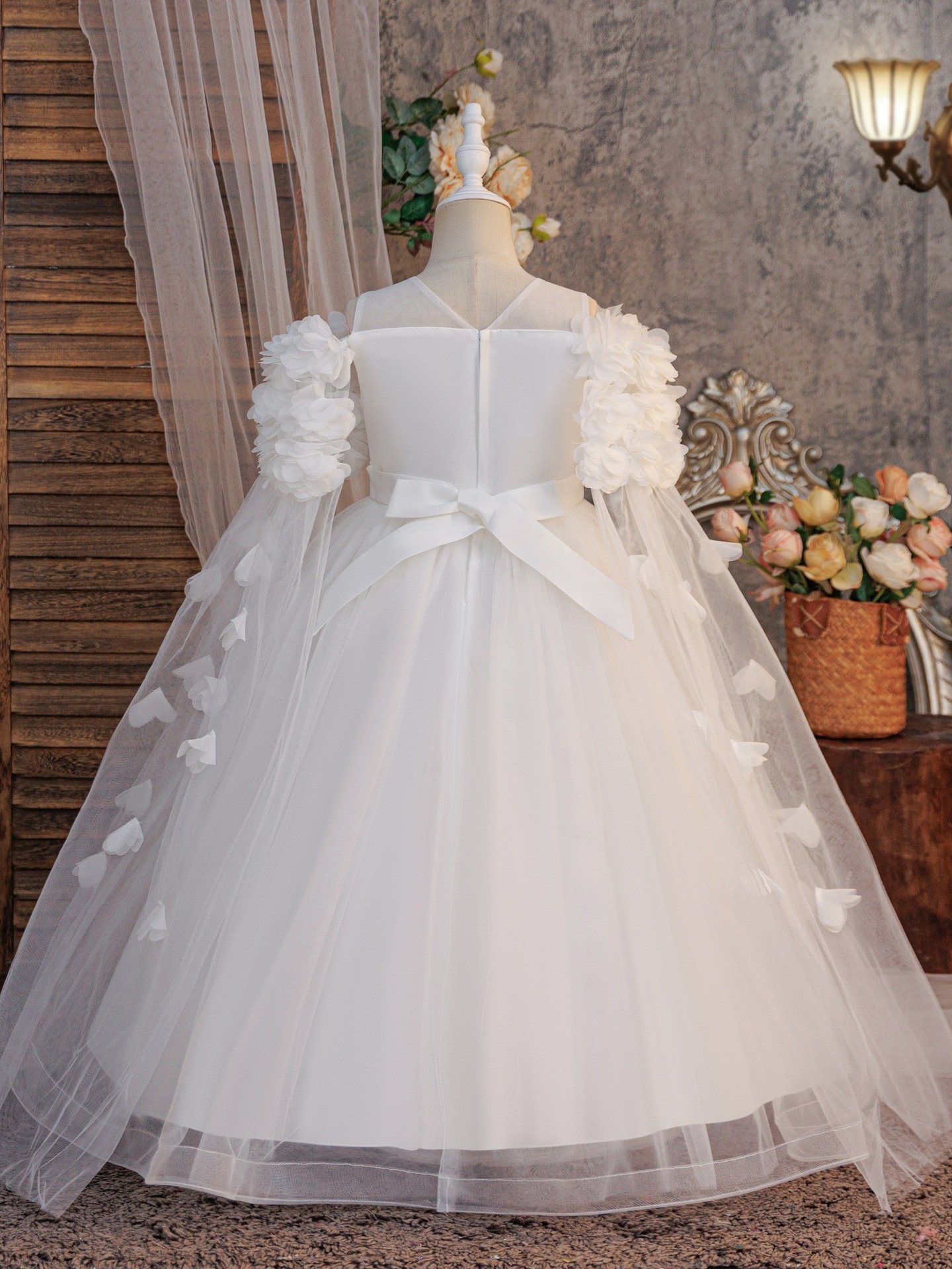Girls Pastel Tulle Princess Gown in Gown