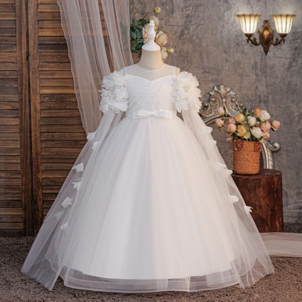 Girls Pastel Tulle Princess Gown in Gown
