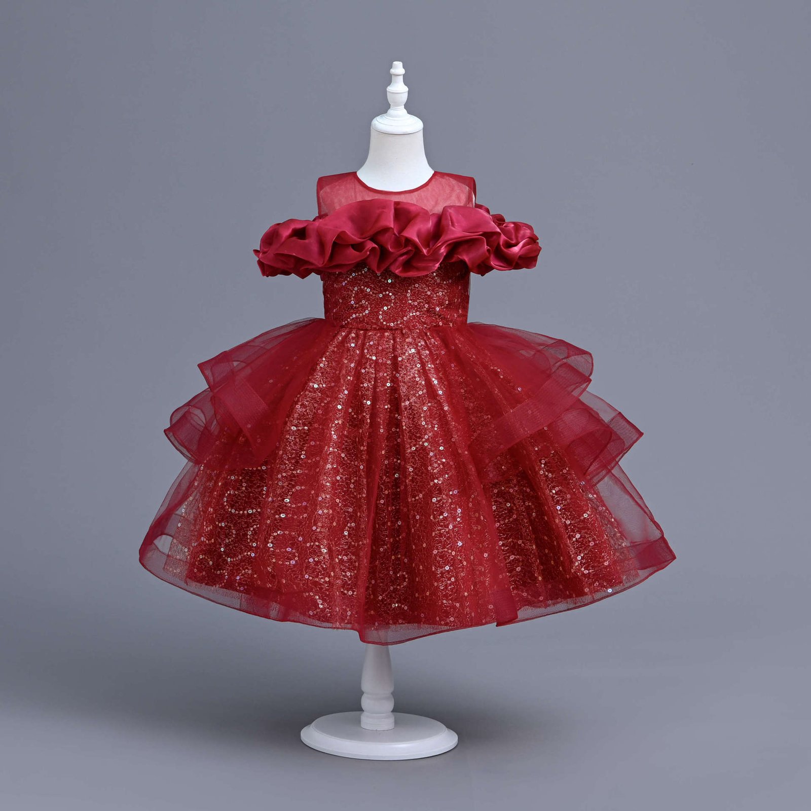 Girls princess tulle summer dress — back view