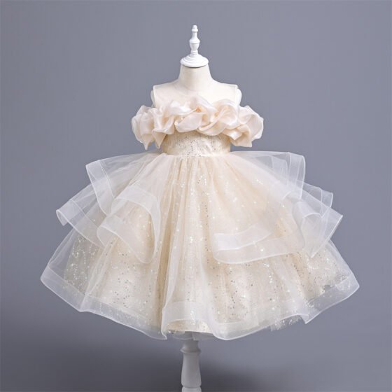 Girls princess tulle summer dress — front view