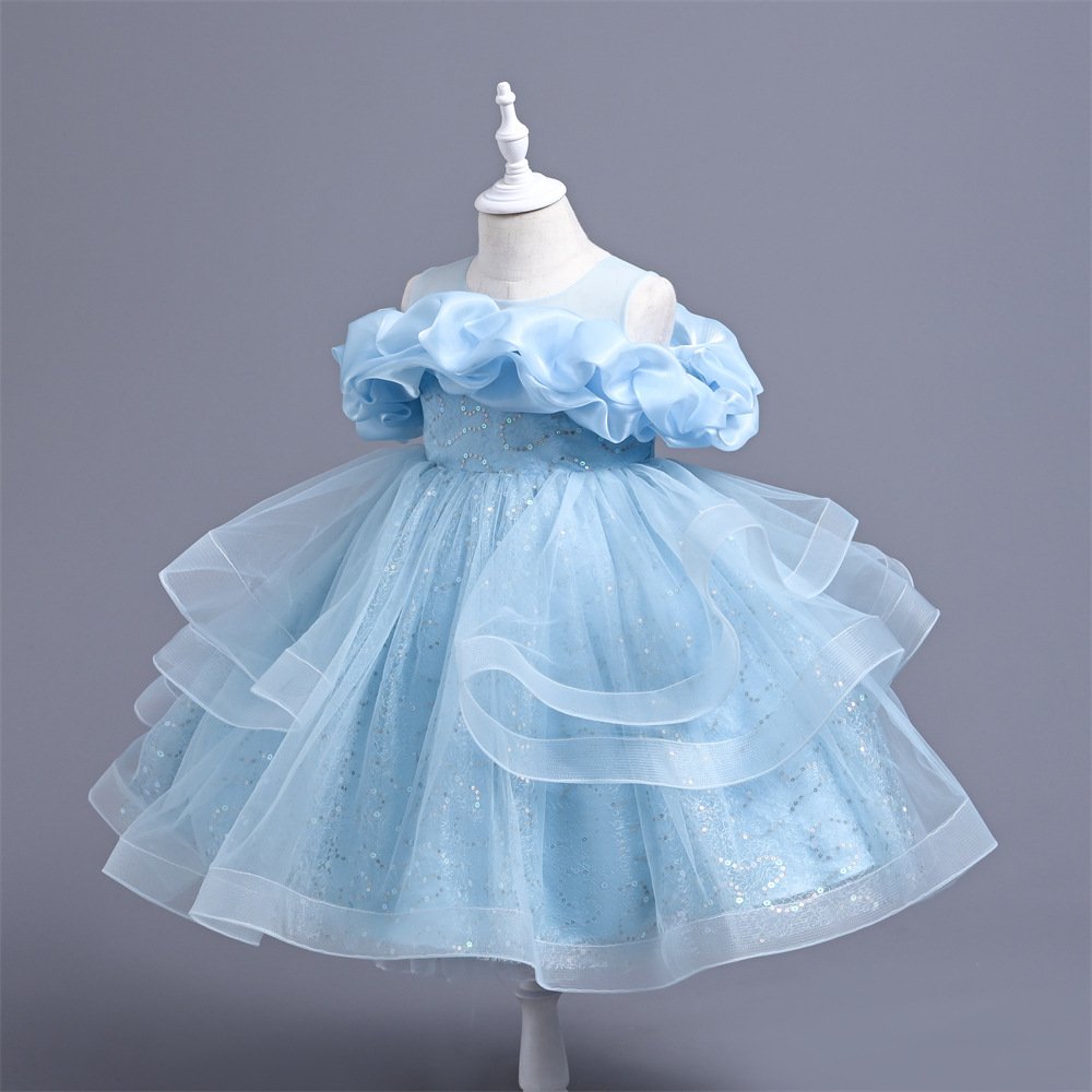 Girls princess tulle summer dress — full length view