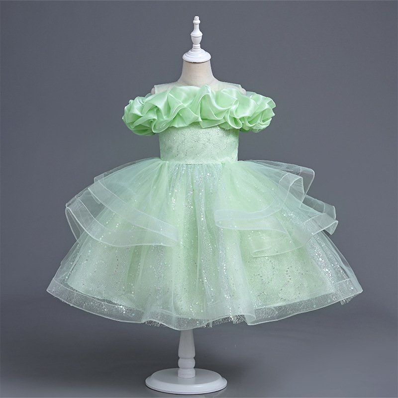 Girls princess tulle summer dress — side view