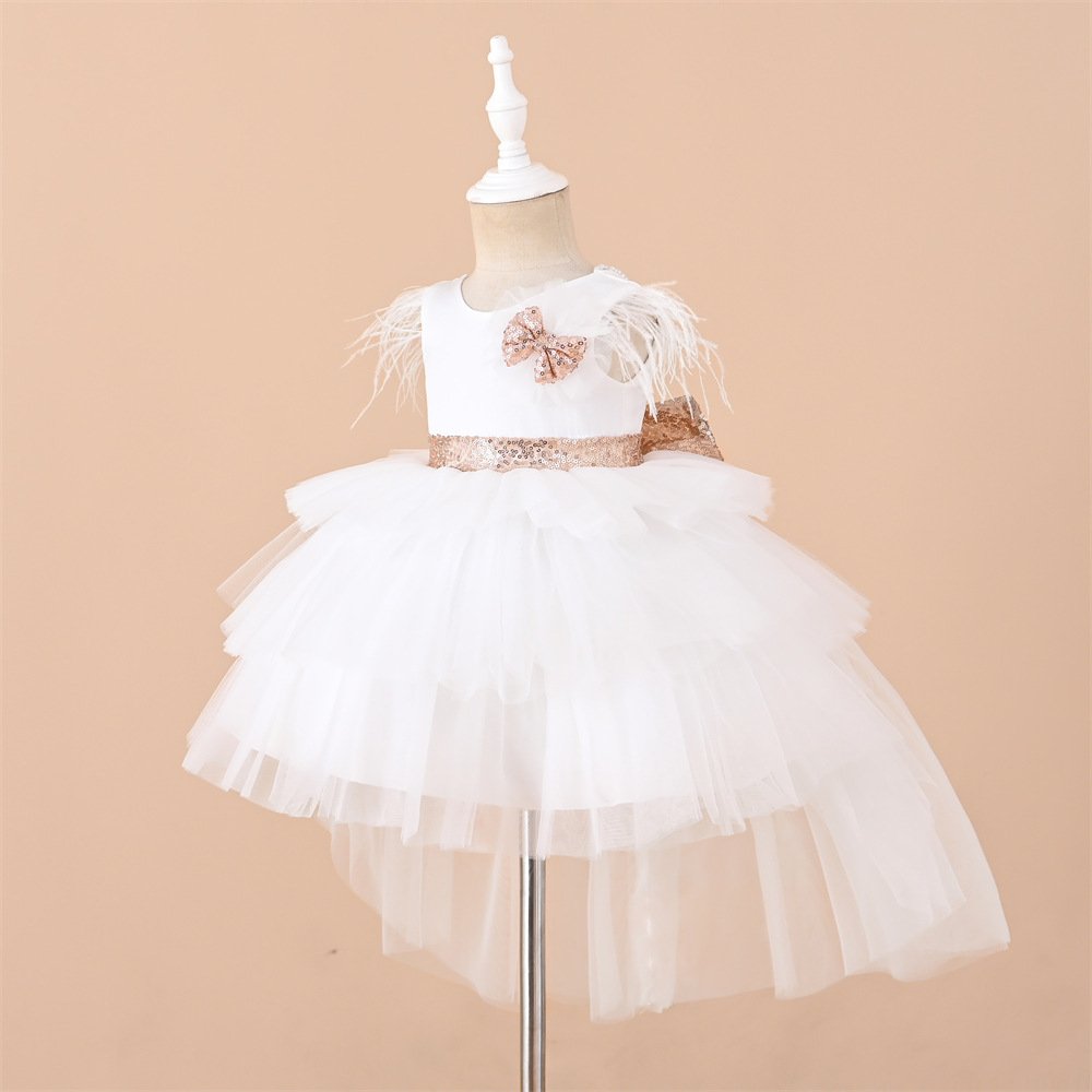 Girls summer princess tulle dress detail view 10