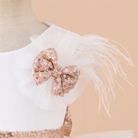 Girls summer princess tulle dress detail view 11