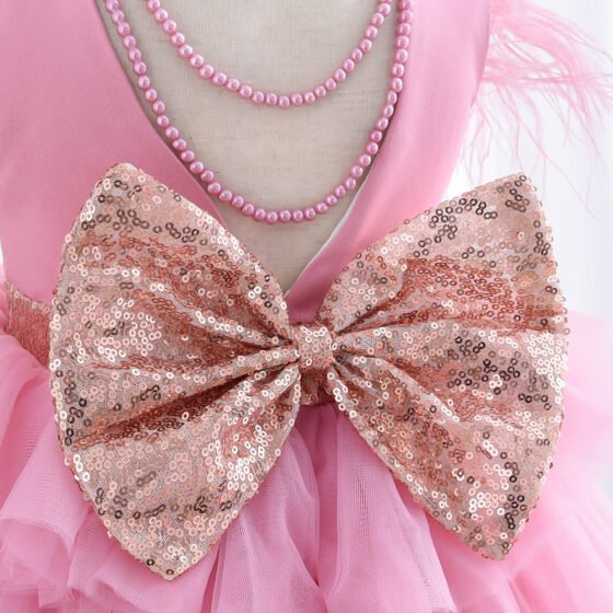 Girls summer princess tulle dress detail view 15
