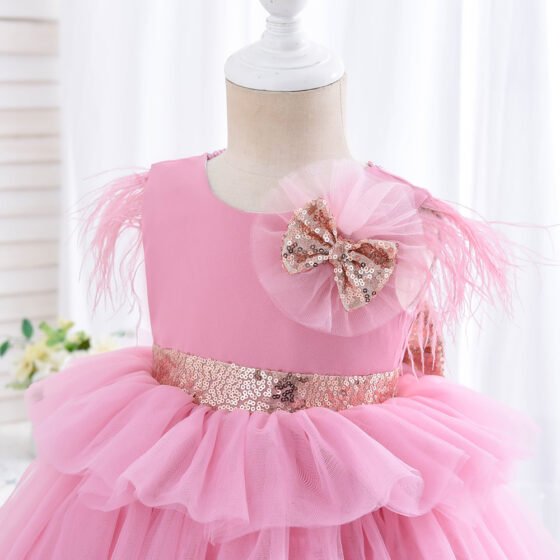 Girls summer princess tulle dress detail view 16