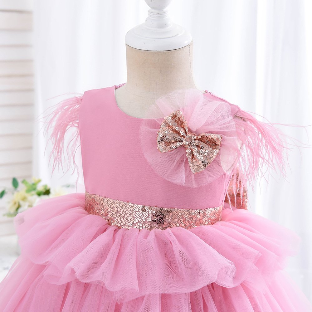 Girls summer princess tulle dress detail view 16