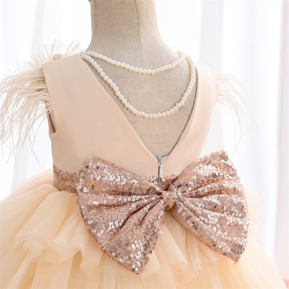 Girls summer princess tulle dress detail view 5