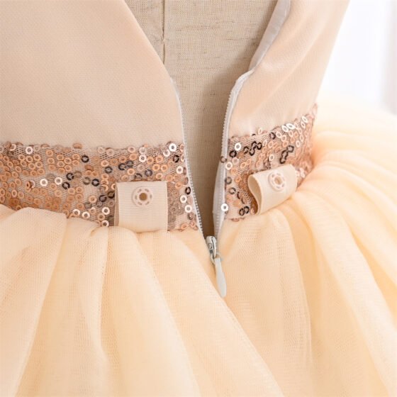 Girls summer princess tulle dress detail view 6