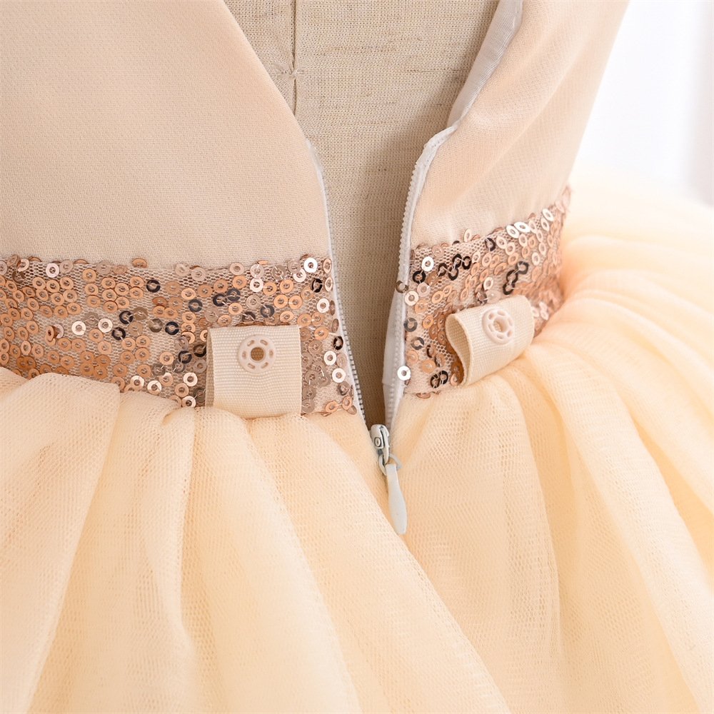 Girls summer princess tulle dress detail view 6