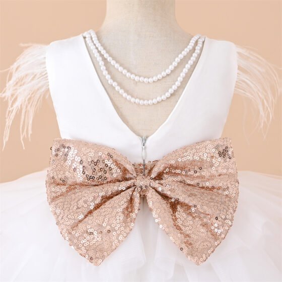 Girls summer princess tulle dress detail view 8