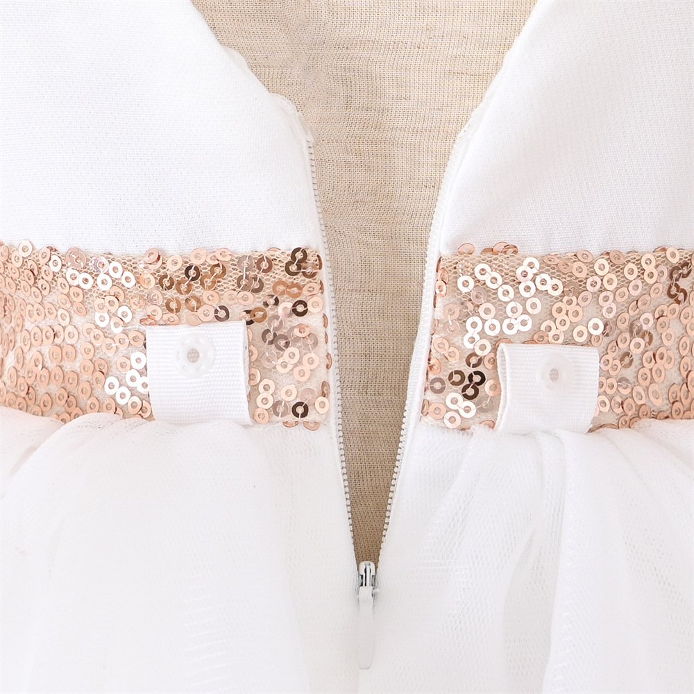 Girls summer princess tulle dress detail view 9