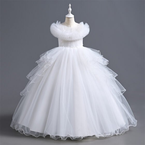 Girls tulle princess gown — back view