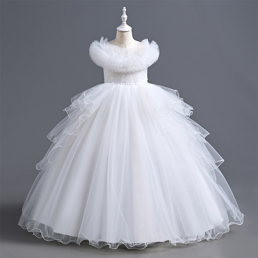 Girls tulle princess gown — back view