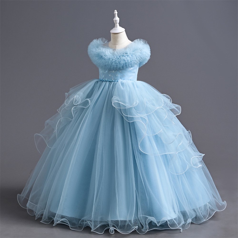 Girls tulle princess gown — bodice detail