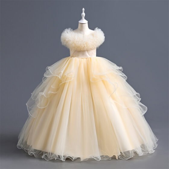 Girls tulle princess gown — front view