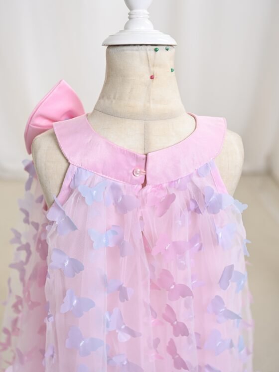 Girls butterfly princess dress — side view showing tulle layers