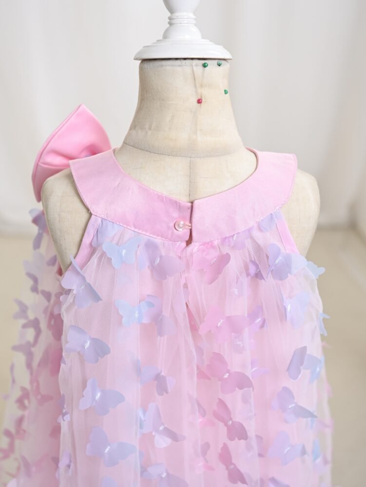 Girls butterfly princess dress — side view showing tulle layers