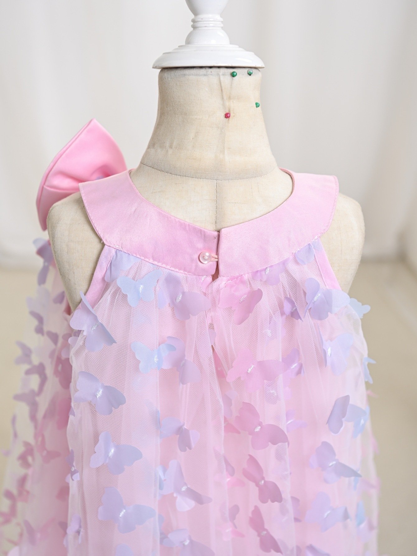 Girls butterfly princess dress — side view showing tulle layers