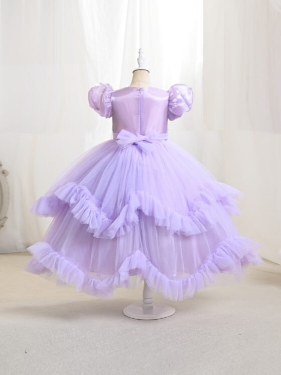 Wholesale purple princess dress for girls - full length view