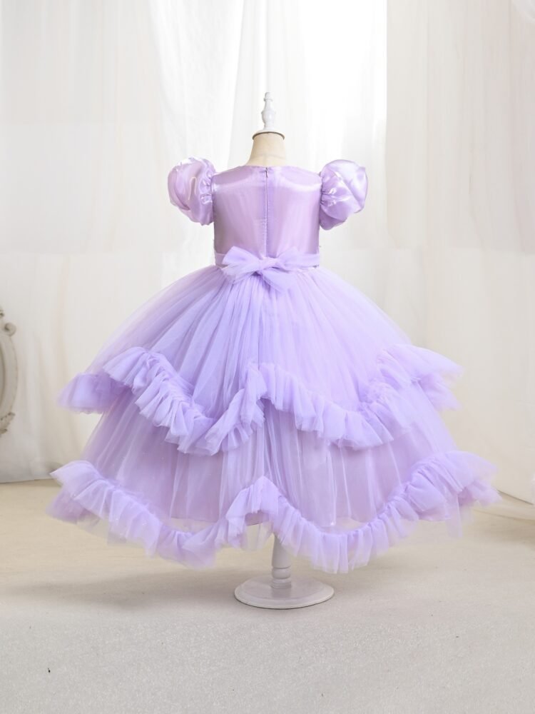 Wholesale purple princess dress for girls - full length view