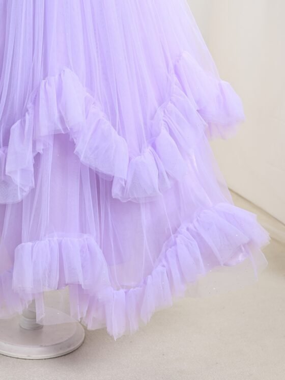 Wholesale purple princess dress for girls - worn view