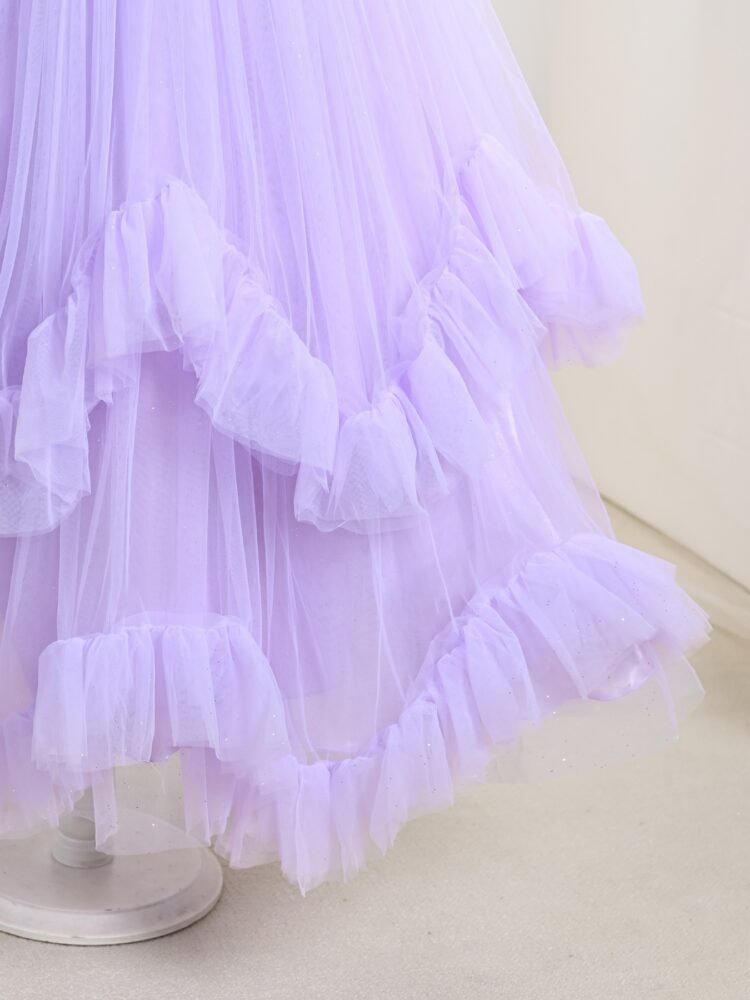 Wholesale purple princess dress for girls - worn view